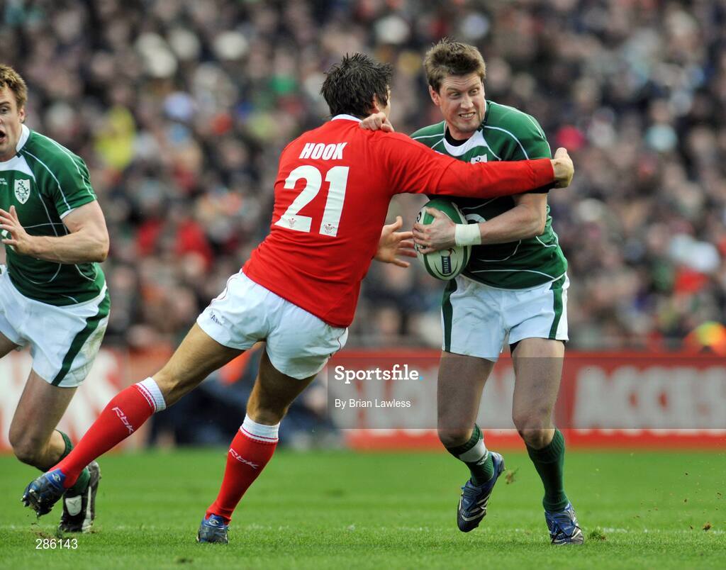 8 March 2008; Ronan O'Gara, Ireland, in action against James Hook, Wales. RBS Six Nations Rugby Championship, Ireland v Wales, Croke Park, Dublin. Picture credit: Brian Lawless / SPORTSFILE