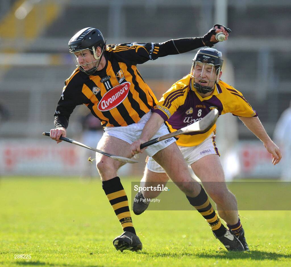 9 March 2008; Michael Rice, Kilkenny, in action against Michael Jacob, Wexford. Allianz National Hurling League, Division 1A, Round 3, Wexford v Kilkenny, Wexford Park, Wexford. Picture credit: Pat Murphy / SPORTSFILE