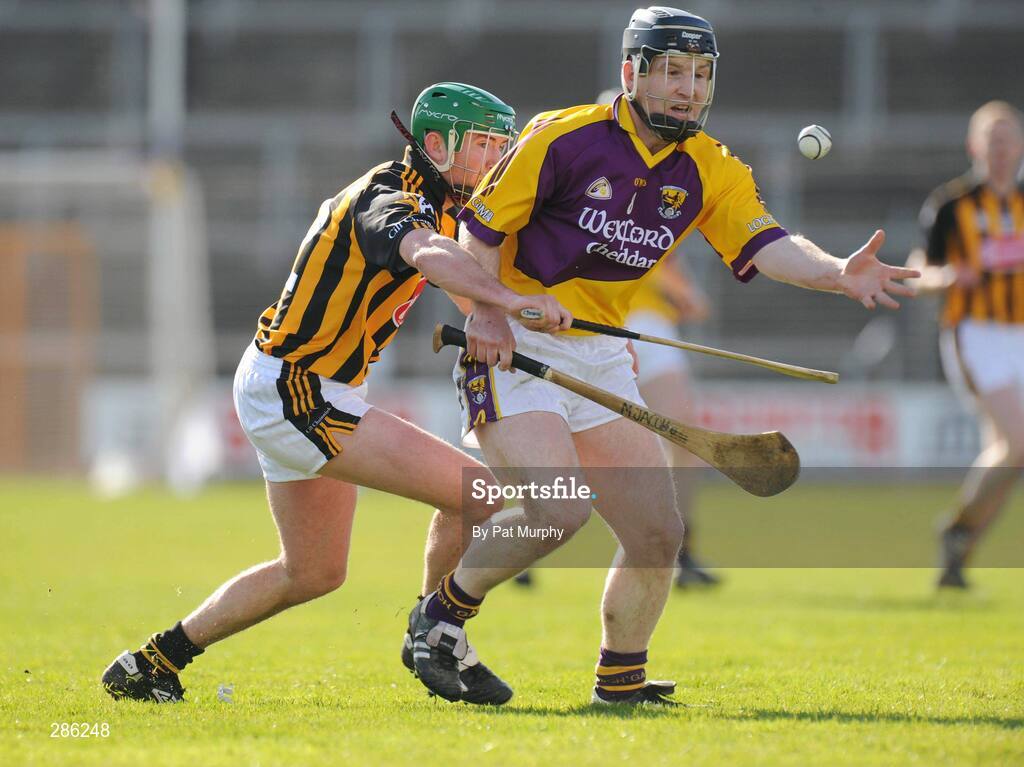 9 March 2008; Michael Jacob, Wexford, in action against Eddie Brennan, Kilkenny. Allianz National Hurling League, Division 1A, Round 3, Wexford v Kilkenny, Wexford Park, Wexford. Picture credit: Pat Murphy / SPORTSFILE