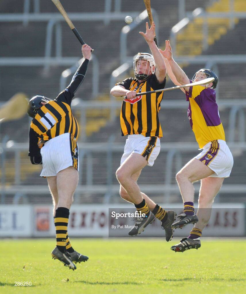 9 March 2008; James 'Cha' Fitzpatrick and Michael Rice, 11, Kilkenny, in action against John O'Connor, Wexford. Allianz National Hurling League, Division 1A, Round 3, Wexford v Kilkenny, Wexford Park, Wexford. Picture credit: Pat Murphy / SPORTSFILE