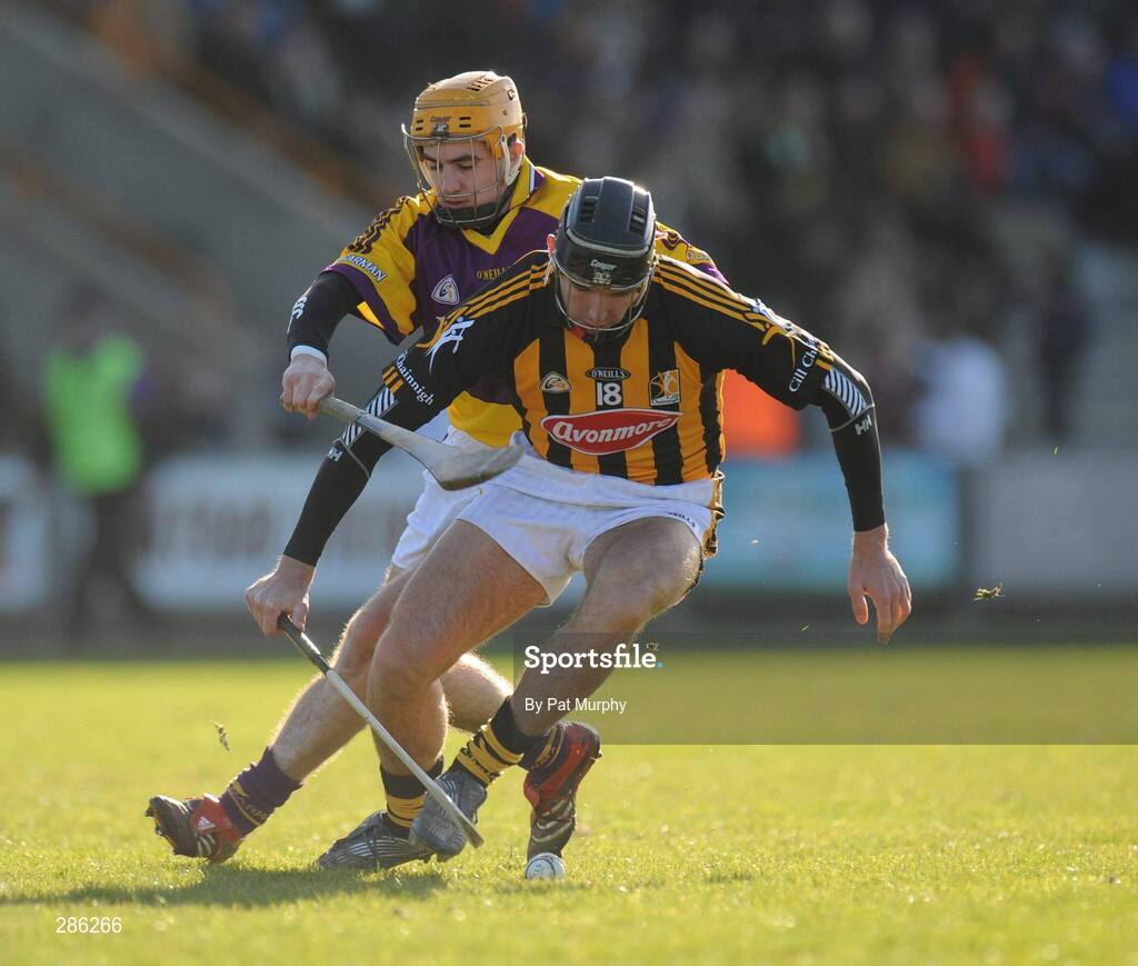9 March 2008; P.J. Delaney, Kilkenny, in action against David Redmond, Wexford. Allianz National Hurling League, Division 1A, Round 3, Wexford v Kilkenny, Wexford Park, Wexford. Picture credit: Pat Murphy / SPORTSFILE