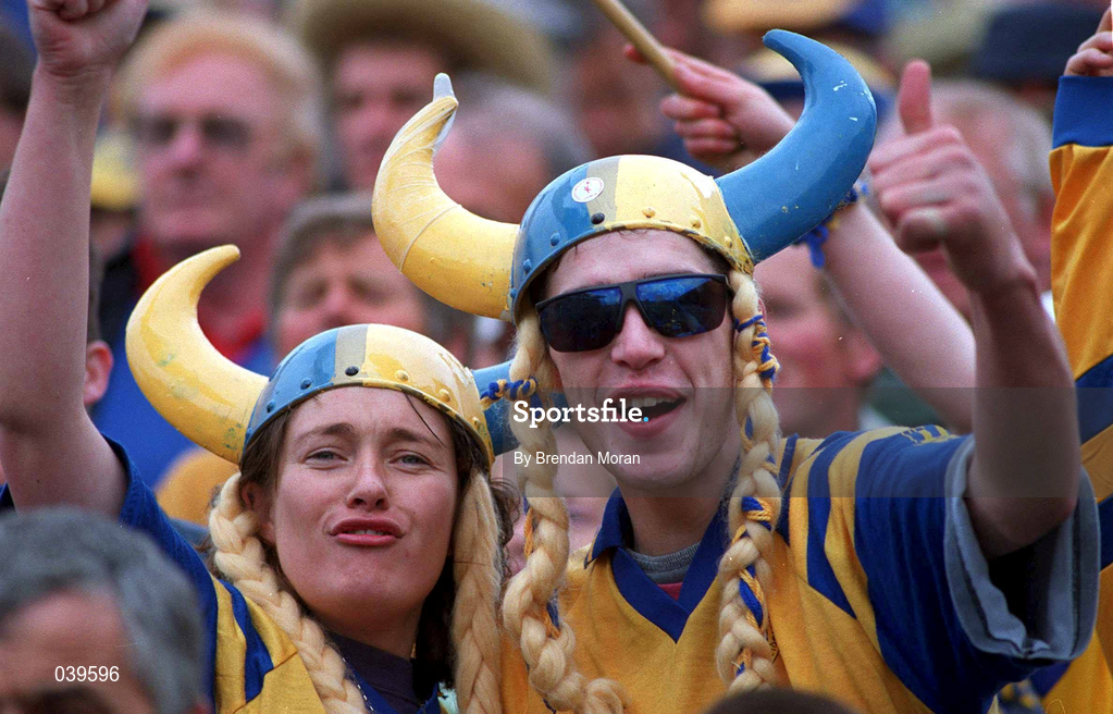 3 September 1995; Clare supporters during the Guinness All-Ireland Senior Hurling Championship Final between Clare and Offaly at Croke Park in Dublin. Photo by Brendan Moran/Sportsfile