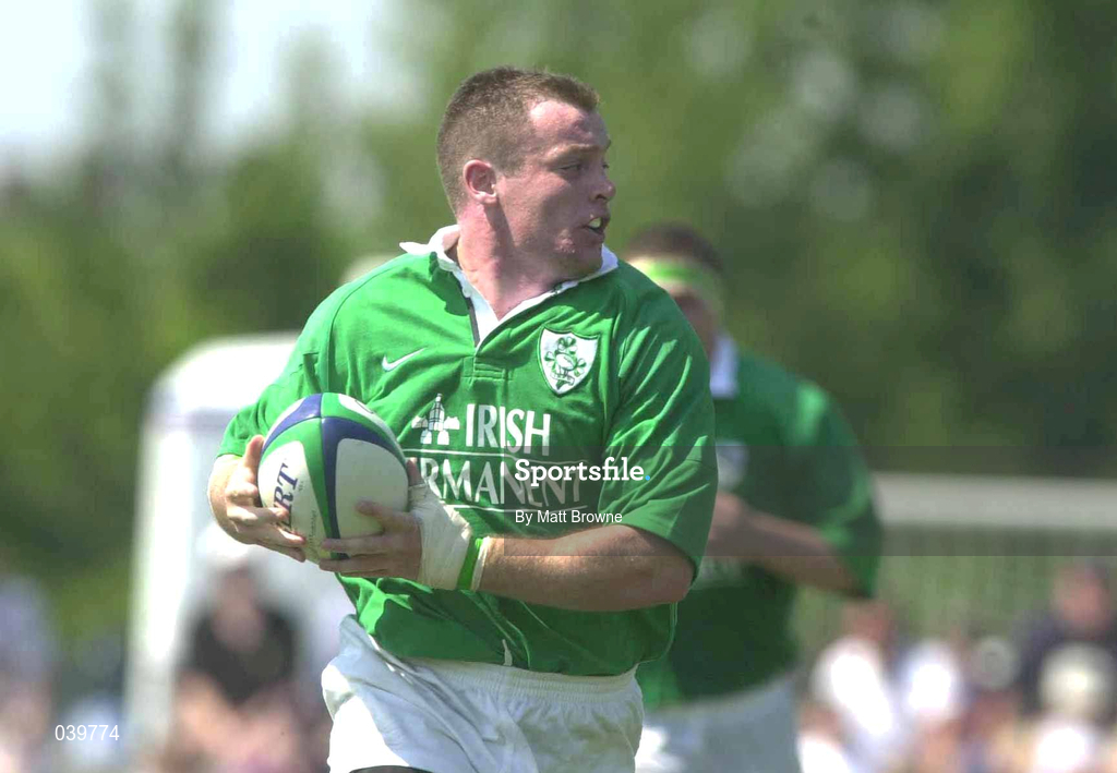 10 June 2000; James Topping of Ireland during the Rugby International match between USA and Ireland at Singer Family Park in Manchester, New Hampshire, USA. Photo by Matt Browne/Sportsfile