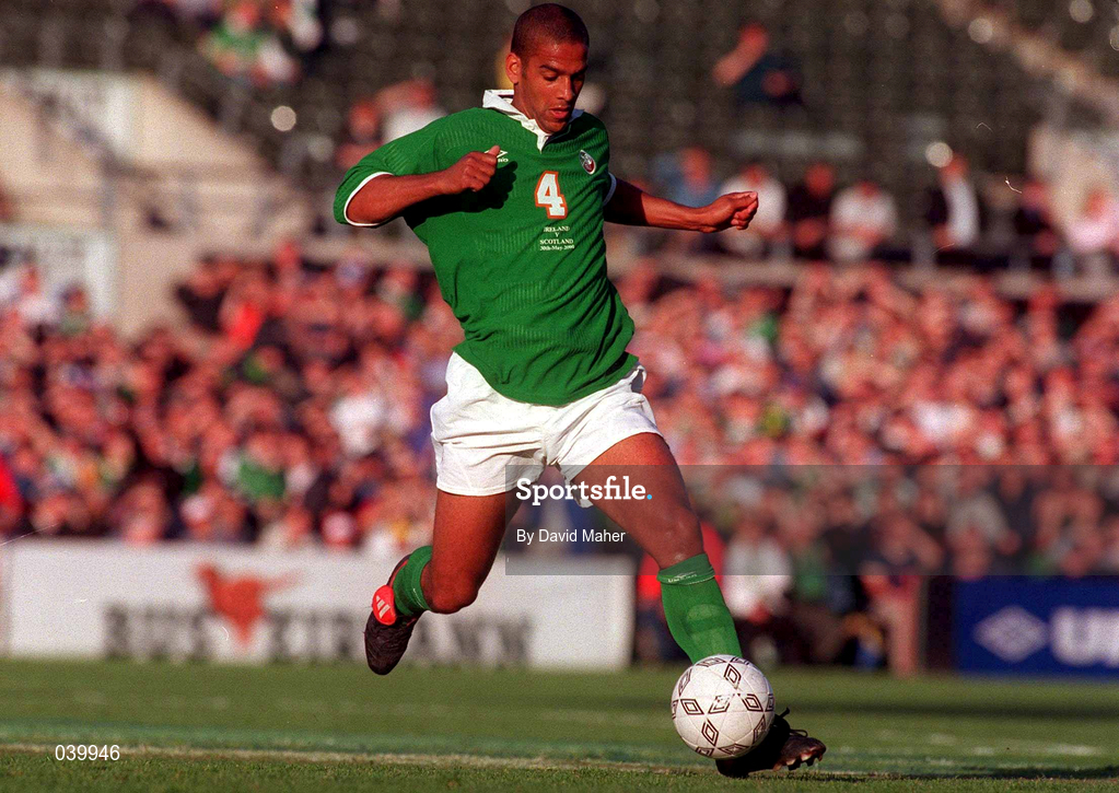 30 May 2000; Phil Babb of Republic of Ireland during the International Friendly match between Republic of Ireland and Scotland at Lansdowne Road in Dublin. Photo by David Maher/Sportsfile