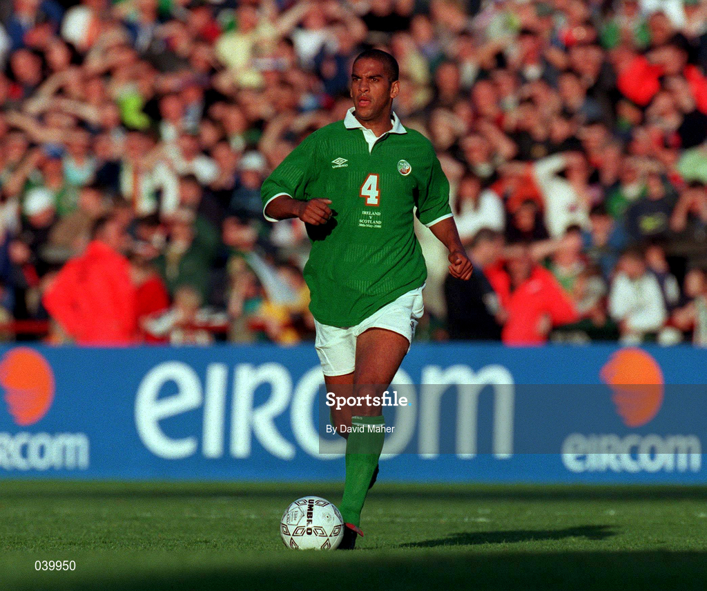 30 May 2000; Phil Babb of Republic of Ireland during the International Friendly match between Republic of Ireland and Scotland at Lansdowne Road in Dublin. Photo by David Maher/Sportsfile