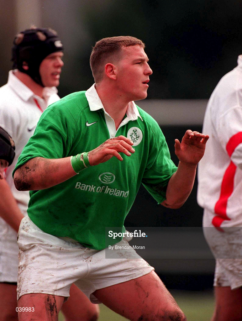 5 March 1999; Robert Casey of Ireland during the U21 Rugby International match between Ireland and England at Templeville Road in Dublin. Photo by Brendan Moran/Sportsfile
