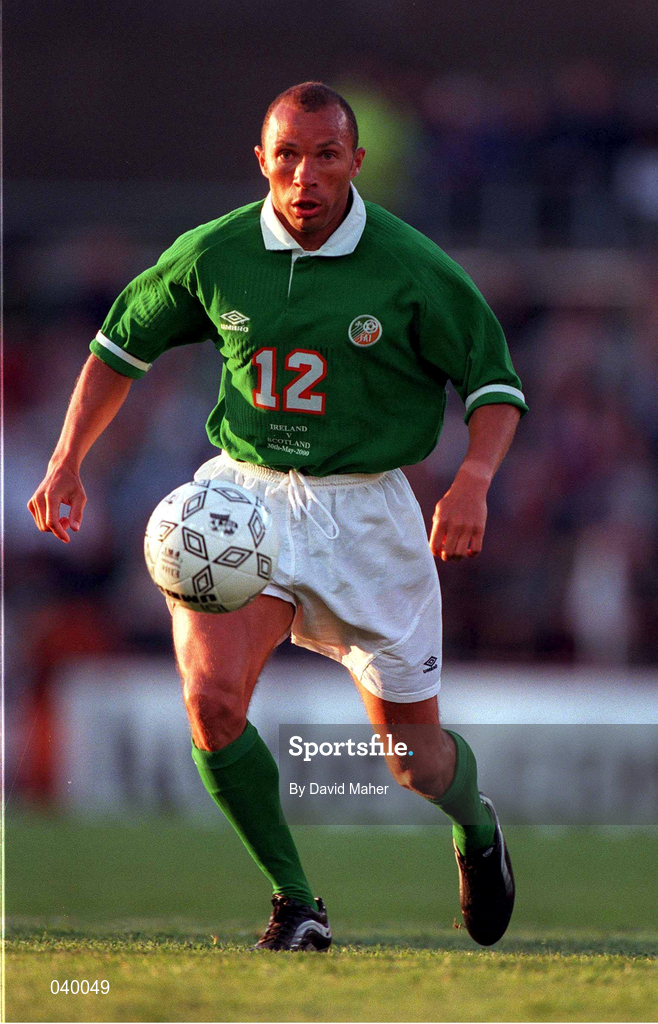 30 May 2000; Terry Phelan of Republic of Ireland during the International Friendly match between Republic of Ireland and Scotland at Lansdowne Road in Dublin. Photo by David Maher/Sportsfile