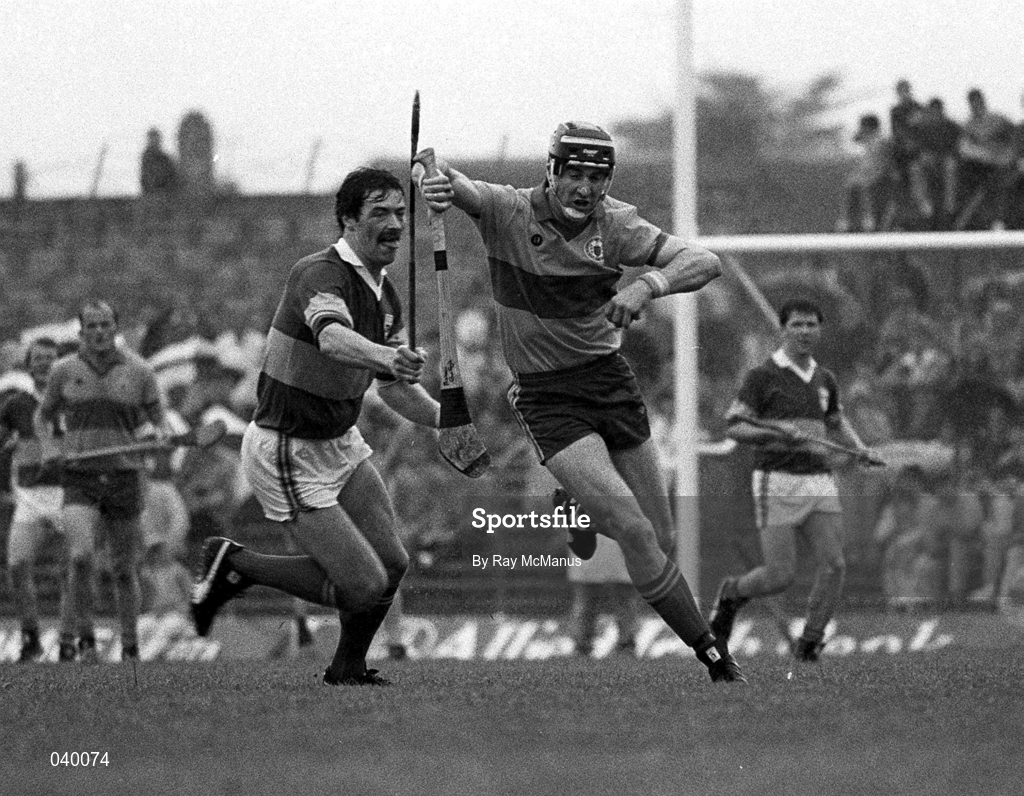 21 June 1987; Michael Guilfoyle of Clare in action against Tipperary's Donie O'Connell during the Munster Senior Hurling Championship Semi-Final Replay between Tipperary and Clare at Fitzgerald Stadium in Killarney, Kerry. Photo by Ray McManus/Sportsfile