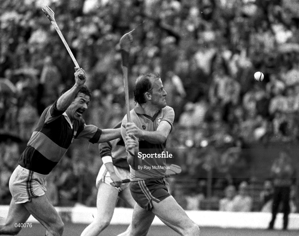 21 June 1987; Ger Loughnane of Clare in action against Tipperary's Donie O'Connell during the Munster Senior Hurling Championship Semi-Final Replay between Tipperary and Clare at Fitzgerald Stadium in Killarney, Kerry. Photo by Ray McManus/Sportsfile