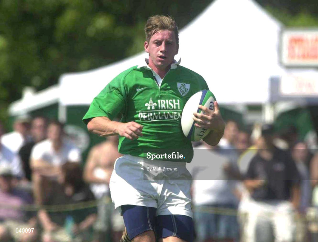 10 June 2000; Tyrone Howe of Ireland during the Rugby International match between USA and Ireland at Singer Family Park in Manchester, New Hampshire, USA. Photo by Matt Browne/Sportsfile