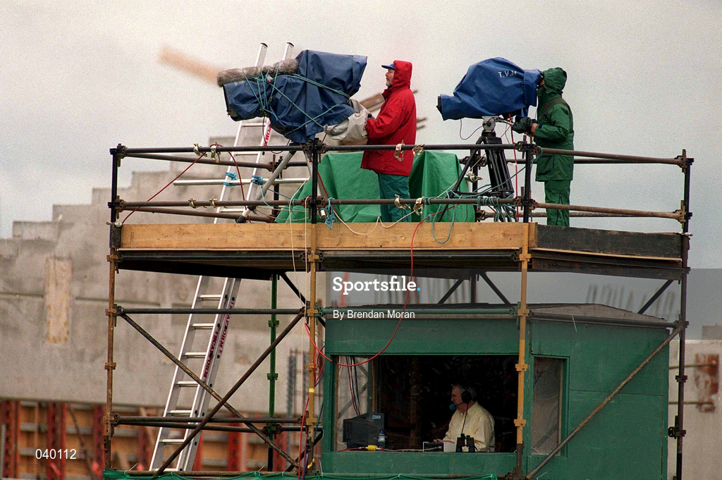 11 June 2000; Television cameras broadcast during the Bank of Ireland Leinster Senior Football Championship Quarter-Final match between Dublin and Wexford at Croke Park in Dublin. Photo by Brendan Moran/Sportsfile
