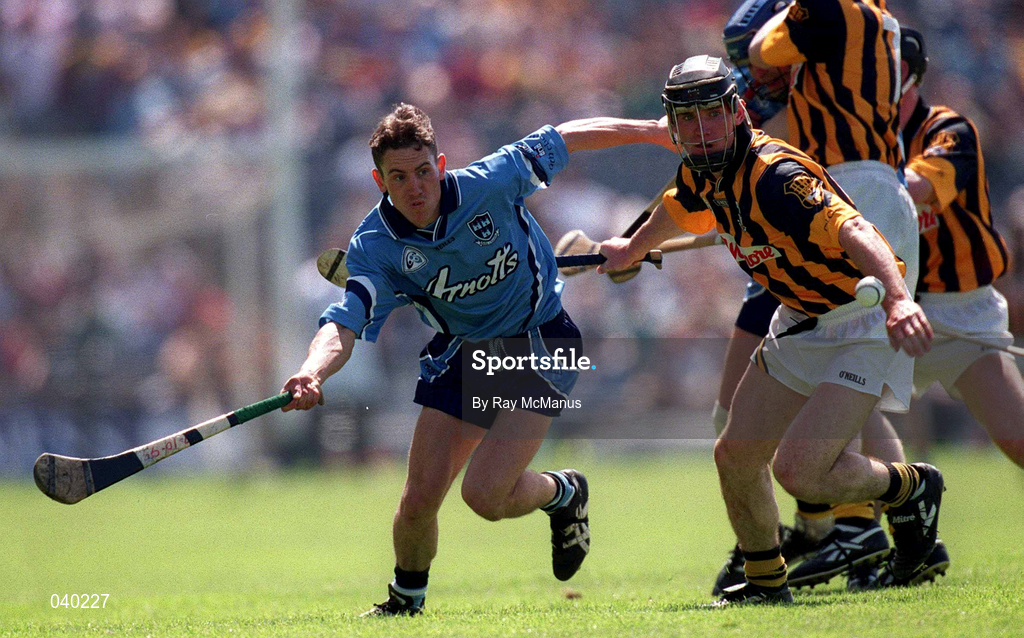 18 June 2000; Ger Ennis of Dublin in action against Noel Hickey of Kilkenny during the Guinness Leinster Senior Hurling Championship Semi-Final match between Kilkenny and Dublin at Croke Park in Dublin. Photo by Ray McManus/Sportsfile