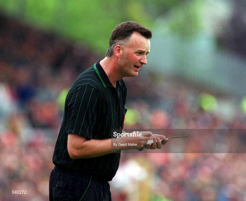 16 July 2000; Referee Jimmy White during the Ulster Minor Football Championship Final between Derry and Tyrone at at St Tiernach's Park in Clones, Monaghan. Photo by David Maher/Sportsfile