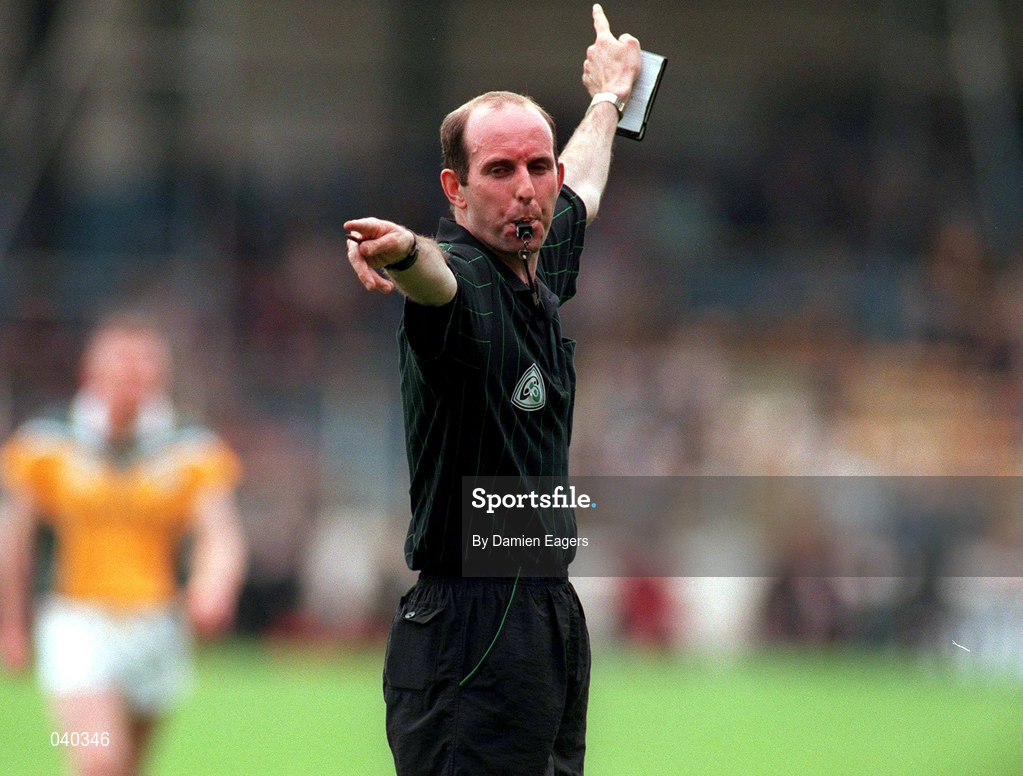 4 June 2000; Referee Michael Collins, Cork, during the Bank of Ireland Leinster Senior Football Championship Quarter-Final match between Offaly and Meath at Croke Park in Dublin. Photo by Damien Eagers/Sportsfile
