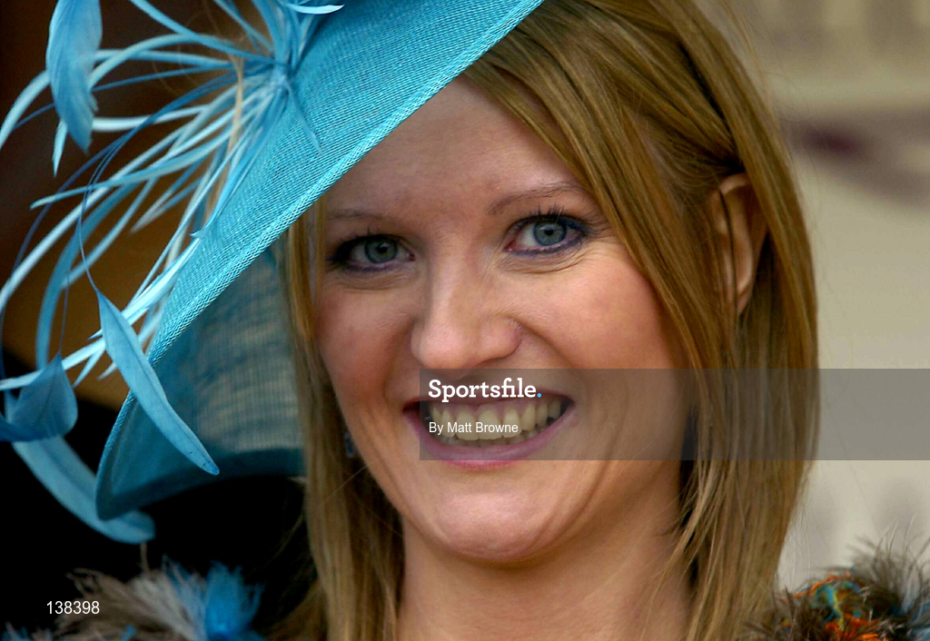 30 April 2004; Cathy Dowd, from Kildare, winner of the Best Dressed Lady competition on Ladies Day at Punchestown Racecourse in Kildare. Photo by Matt Browne/Sportsfile