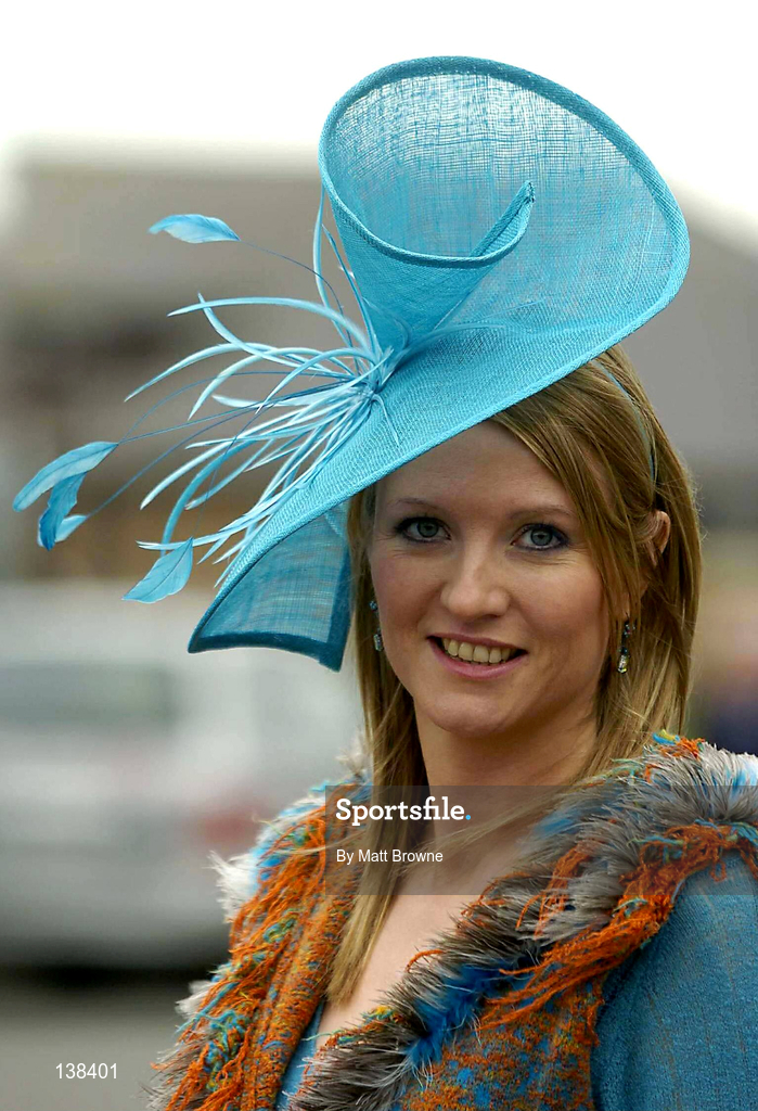 30 April 2004; Cathy Dowd, from Kildare, winner of the Best Dressed Lady competition during Ladies Day at Punchestown Racecourse in Kildare. Photo by Matt Browne/Sportsfile
