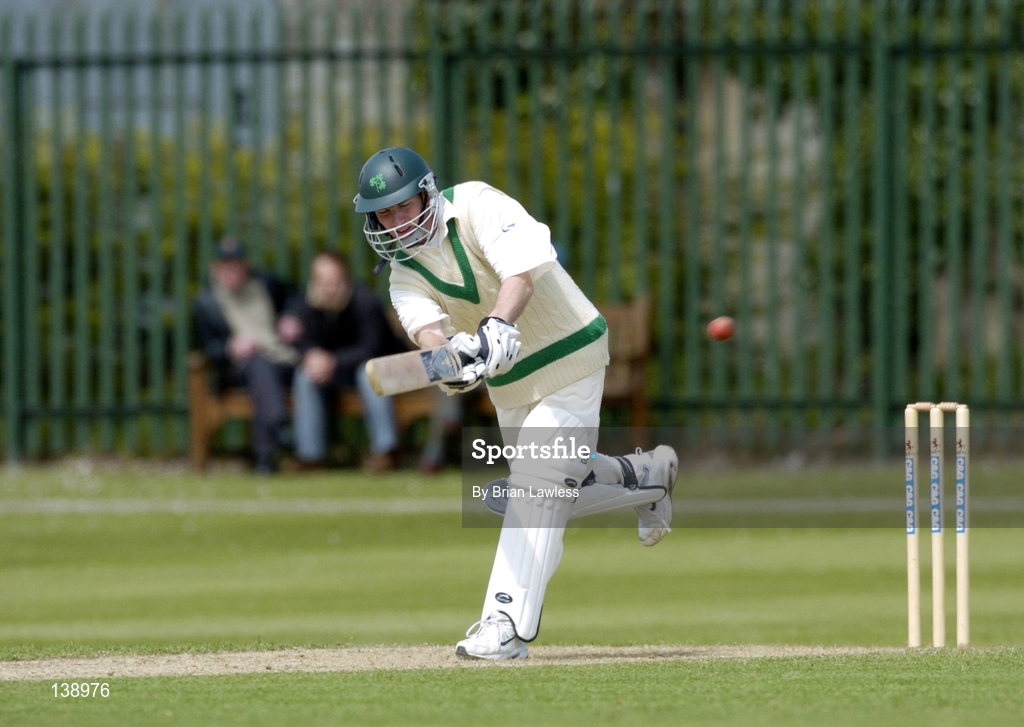 6 May 2004; Andrew White of Ireland batting during the Cheltenham & Gloucester Trophy Second Round match between Ireland and Surrey at Clontarf Cricket Club in Castle Avenue, Dublin. Photo by Brian Lawless/Sportsfile