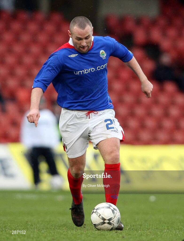 2 February 2008; Conor Downey, Linfield. CIS Insurance Cup Final, Crusaders v Linfield, Windsor Park, Belfast, Co. Antrim. Picture credit; Oliver McVeigh / SPORTSFILE