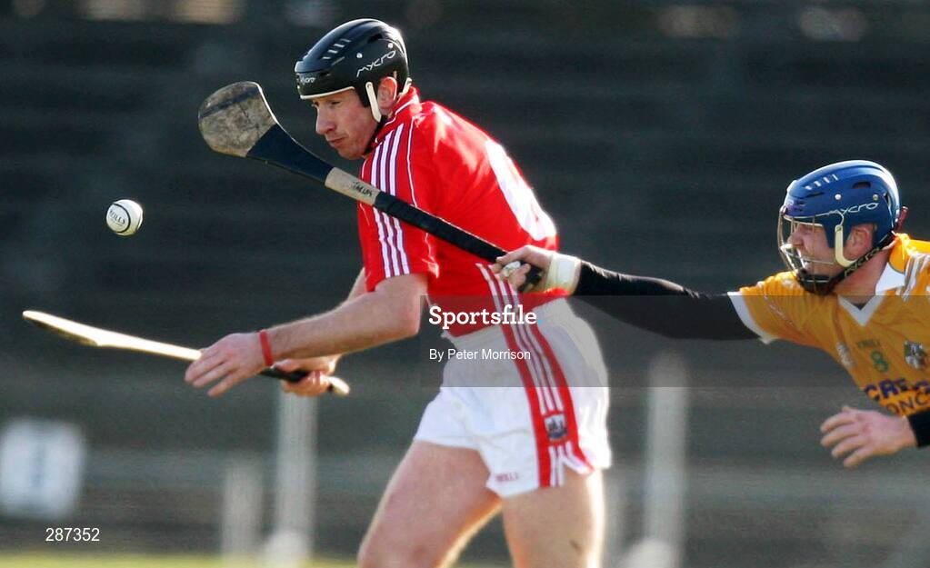 16 March 2008; John Gardiner, Cork, in action against Karl Mc Keegan, Antrim. Allianz National Hurling League, Division 1A, Round 4, Antrim v Cork, Casement Park, Belfast, Co. Antrim. Picture credit; Peter Morrison / SPORTSFILE