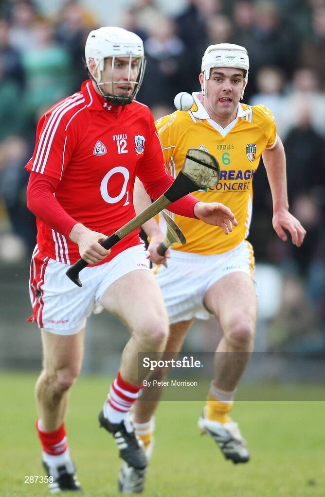16 March 2008; Timmy McCarty, Cork, in action against Johnny Mac, Antrim. Allianz National Hurling League, Division 1A, Round 4, Antrim v Cork, Casement Park, Belfast, Co. Antrim. Picture credit; Peter Morrison / SPORTSFILE