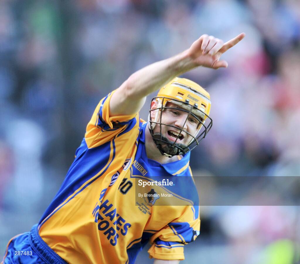 17 March 2008; Portumna's Andrew Smith celebrates scoring his side's first goal. AIB All-Ireland Club Hurling Final - Portumna v Birr, Croke Park, Dublin. Picture credit; Brendan Moran / SPORTSFILE *** Local Caption ***