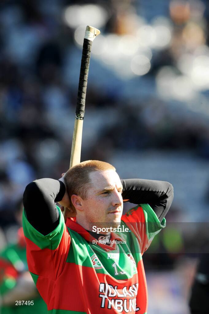 17 March 2008; Birr's Simon Whelahan watches the presentation. AIB All-Ireland Club Hurling Final - Portumna v Birr, Croke Park, Dublin. Picture credit; Ray McManus / SPORTSFILE