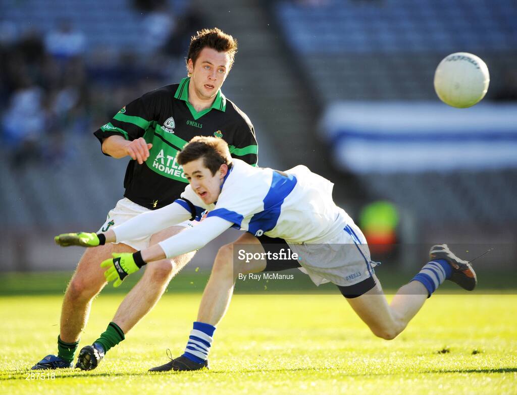 17 March 2008; Paul Kerrigan, Nemo Rangers, in action against Hugh Gill, St Vincent's. AIB All-Ireland Club Football Final - St Vincent's v Nemo Rangers, Croke Park, Dublin. Picture credit; Ray McManus / SPORTSFILE