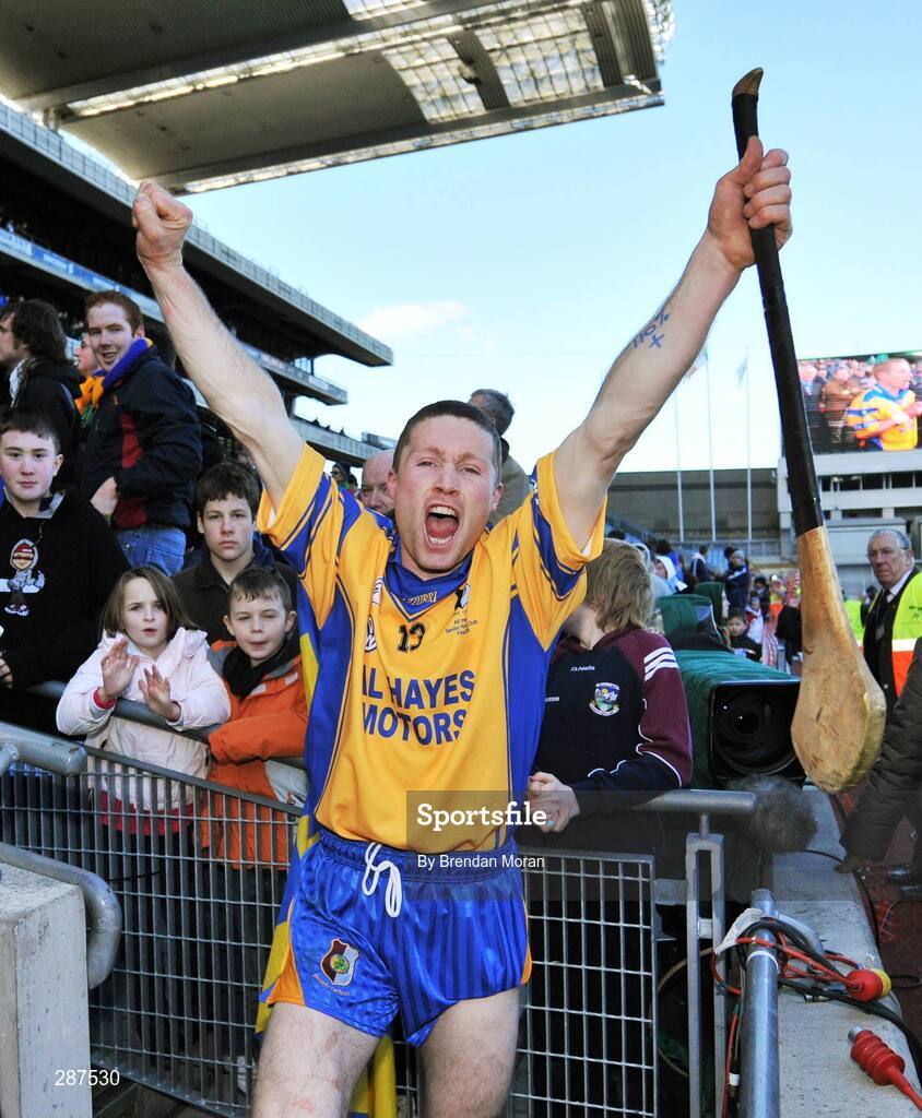 17 March 2008; Damien Hayes, Portumna, celebrates after the game. AIB All-Ireland Club Hurling Final - Portumna v Birr, Croke Park, Dublin. Picture credit; Brendan Moran / SPORTSFILE *** Local Caption ***