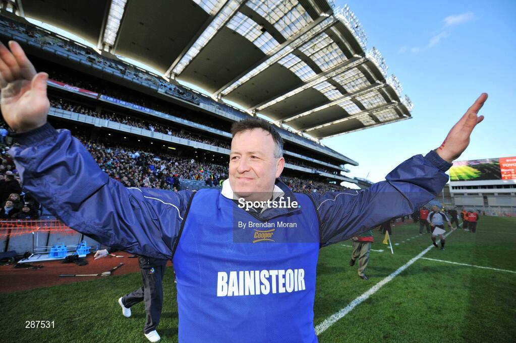 17 March 2008; Portumna manager Jimmy Heverin celebrates after the final whistle. AIB All-Ireland Club Hurling Final - Portumna v Birr, Croke Park, Dublin. Picture credit; Brendan Moran / SPORTSFILE *** Local Caption ***