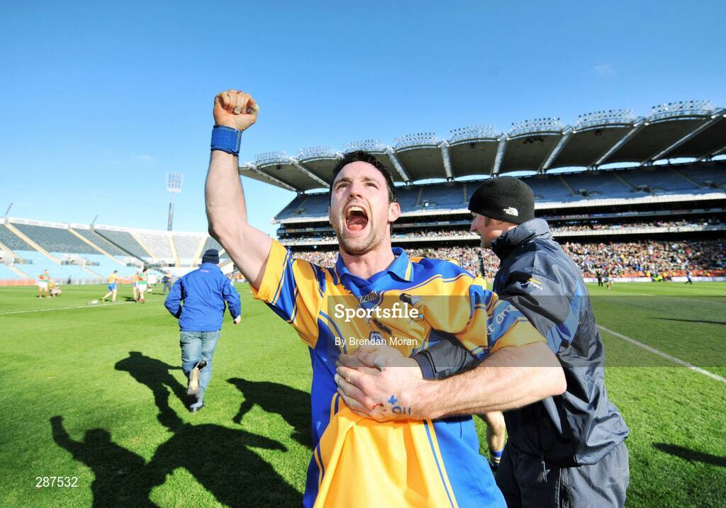 17 March 2008; Leo Smith, Portumna, celebrates after the game. AIB All-Ireland Club Hurling Final - Portumna v Birr, Croke Park, Dublin. Picture credit; Brendan Moran / SPORTSFILE *** Local Caption ***