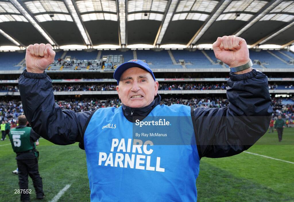 17 March 2008; St Vincent's manager Mickey Whelan celebrates victory. AIB All-Ireland Club Football Final - St Vincent's v Nemo Rangers, Croke Park, Dublin. Picture credit; Ray McManus / SPORTSFILE
