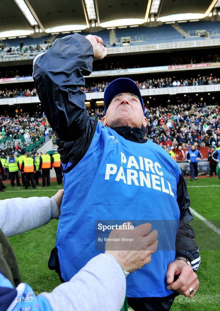 17 March 2008; St Vincent's manager Mickey Whelan celebrates after the final whistle. AIB All-Ireland Club Football Final - St Vincent's v Nemo Rangers, Croke Park, Dublin. Picture credit; Brendan Moran / SPORTSFILE