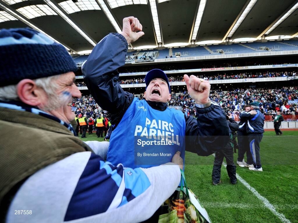 17 March 2008; St Vincent's manager Mickey Whelan celebrates after the final whistle. AIB All-Ireland Club Football Final - St Vincent's v Nemo Rangers, Croke Park, Dublin. Picture credit; Brendan Moran / SPORTSFILE