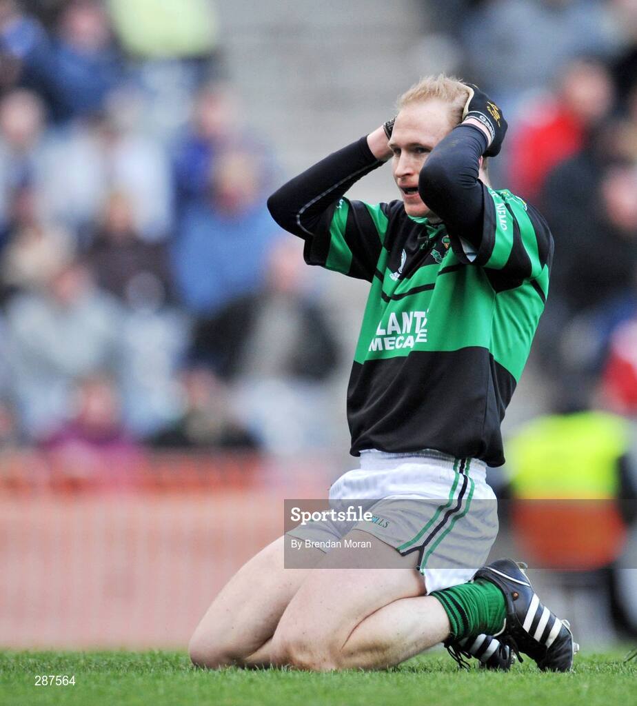 17 March 2008; Dylan Mehigan, Nemo Rangers, reacts after a missed chance. AIB All-Ireland Club Football Final - St Vincent's v Nemo Rangers, Croke Park, Dublin. Picture credit; Brendan Moran / SPORTSFILE