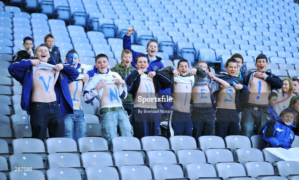 17 March 2008; St Vincent's fans cheer on their side. AIB All-Ireland Club Football Final - St Vincent's v Nemo Rangers, Croke Park, Dublin. Picture credit; Brendan Moran / SPORTSFILE *** Local Caption ***