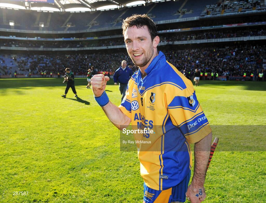 17 March 2008; Portumna's Leo Smith celebrates after the game. AIB All-Ireland Club Hurling Final - Portumna v Birr, Croke Park, Dublin. Picture credit; Ray McManus / SPORTSFILE