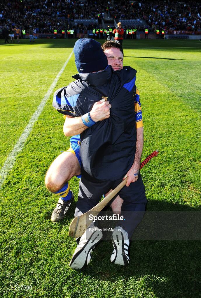 17 March 2008; Leo Smith celebrates Portumna's victory. AIB All-Ireland Club Hurling Final - Portumna v Birr, Croke Park, Dublin. Picture credit; Ray McManus / SPORTSFILE