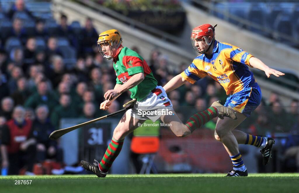 17 March 2008; Niall Claffey, Birr, in action against Joe Canning, Portumna. AIB All-Ireland Club Hurling Final, Portumna v Birr, Croke Park, Dublin. Picture credit; Brendan Moran / SPORTSFILE *** Local Caption ***