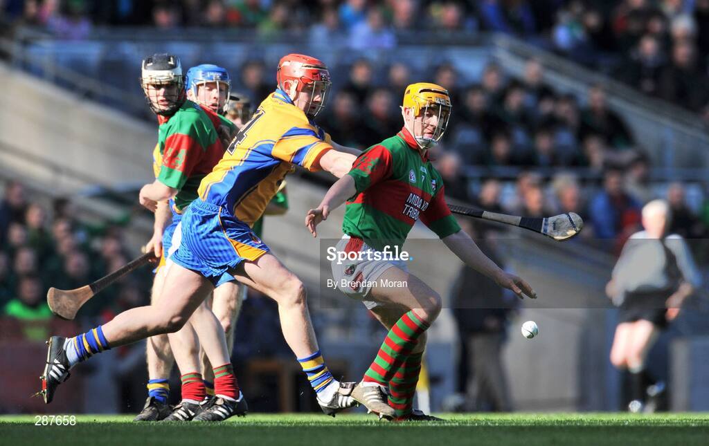 17 March 2008; Niall Claffey, Birr, in action against Joe Canning, Portumna. AIB All-Ireland Club Hurling Final, Portumna v Birr, Croke Park, Dublin. Picture credit; Brendan Moran / SPORTSFILE *** Local Caption ***