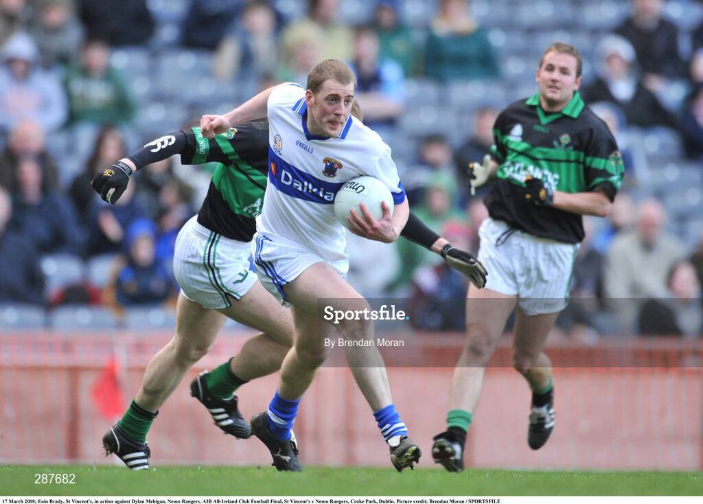 17 March 2008; Eoin Brady, St Vincent's, in action against Dylan Mehigan, Nemo Rangers. AIB All-Ireland Club Football Final, St Vincent's v Nemo Rangers, Croke Park, Dublin. Picture credit; Brendan Moran / SPORTSFILE