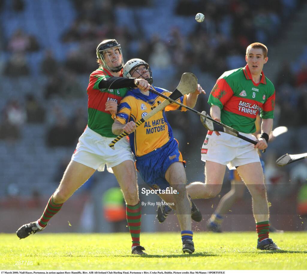 17 March 2008; Niall Hayes, Portumna, in action against Rory Hanniffy, Birr. AIB All-Ireland Club Hurling Final, Portumna v Birr, Croke Park, Dublin. Picture credit; Ray McManus / SPORTSFILE