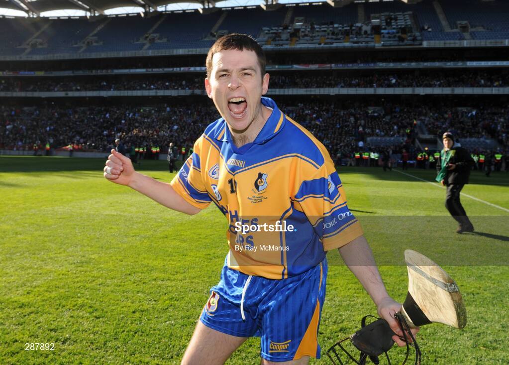 17 March 2008; Aiden O'Donnell, Portumna, celebrates at the final whistle. AIB All-Ireland Club Hurling Final, Portumna v Birr, Croke Park, Dublin. Picture credit; Ray McManus / SPORTSFILE