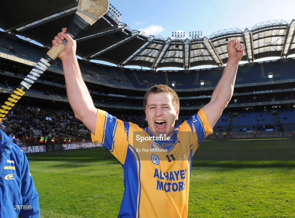 17 March 2008; Kevin Hayes, Portumna, celebrates after the final whistle. AIB All-Ireland Club Hurling Final, Portumna v Birr, Croke Park, Dublin. Picture credit; Ray McManus / SPORTSFILE