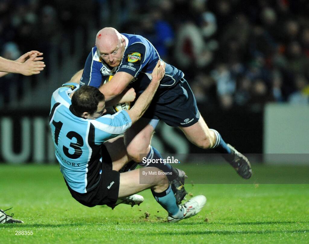 21 March 2008; Bernard Jackman, Leinster, is tackled by Graeme Morrison, Glasgow Warriors. Magners League, Leinster v Glasgow Warriors, RDS, Ballsbridge, Dublin. Picture credit; Matt Browne / SPORTSFILE