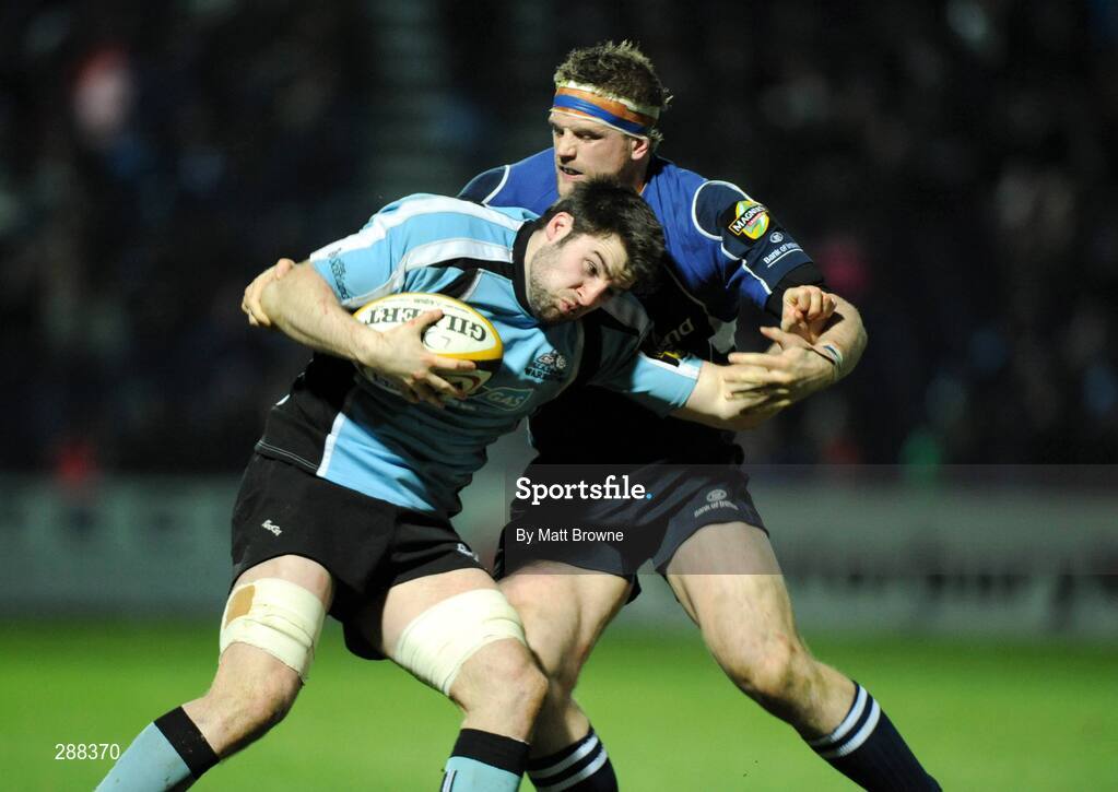 21 March 2008; John Beattie, Glasgow Warriors, is tackled by Jamie Heaslip, Leinster. Magners League, Leinster v Glasgow Warriors, RDS, Ballsbridge, Dublin. Picture credit; Matt Browne / SPORTSFILE