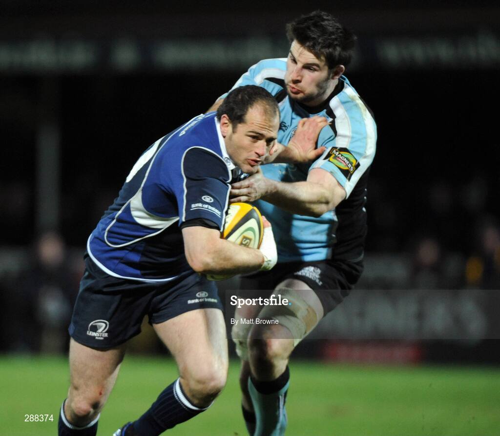 21 March 2008; Felipe Contepomi, Leinster, is tackled by John Beattie, Glasgow Warriors. Magners League, Leinster v Glasgow Warriors, RDS, Ballsbridge, Dublin. Picture credit; Matt Browne / SPORTSFILE