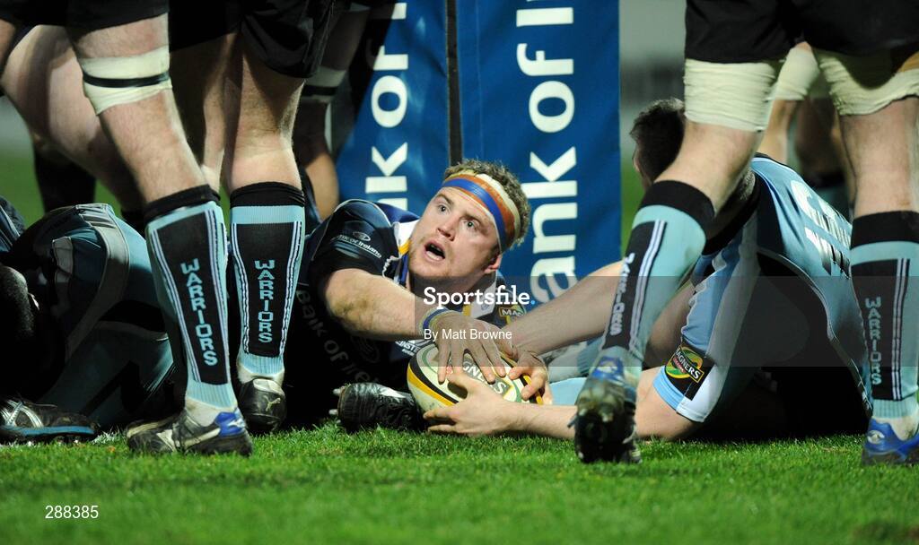 21 March 2008; Jamie Heaslip, Leinster, goes over for the fourth try against, Glasgow Warriors. Magners League, Leinster v Glasgow Warriors, RDS, Ballsbridge, Dublin. Picture credit; Matt Browne / SPORTSFILE
