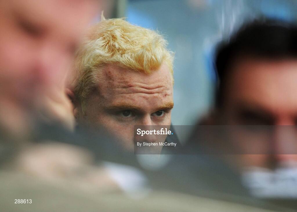 23 March 2008; Dublin's Mark Vaughan looks on from the bench after being sent off by referee Syl Doyle. Allianz National Football League, Division 2, Round 4, Dublin v Monaghan, Parnell Park, Dublin. Picture credit; Stephen McCarthy / SPORTSFILE