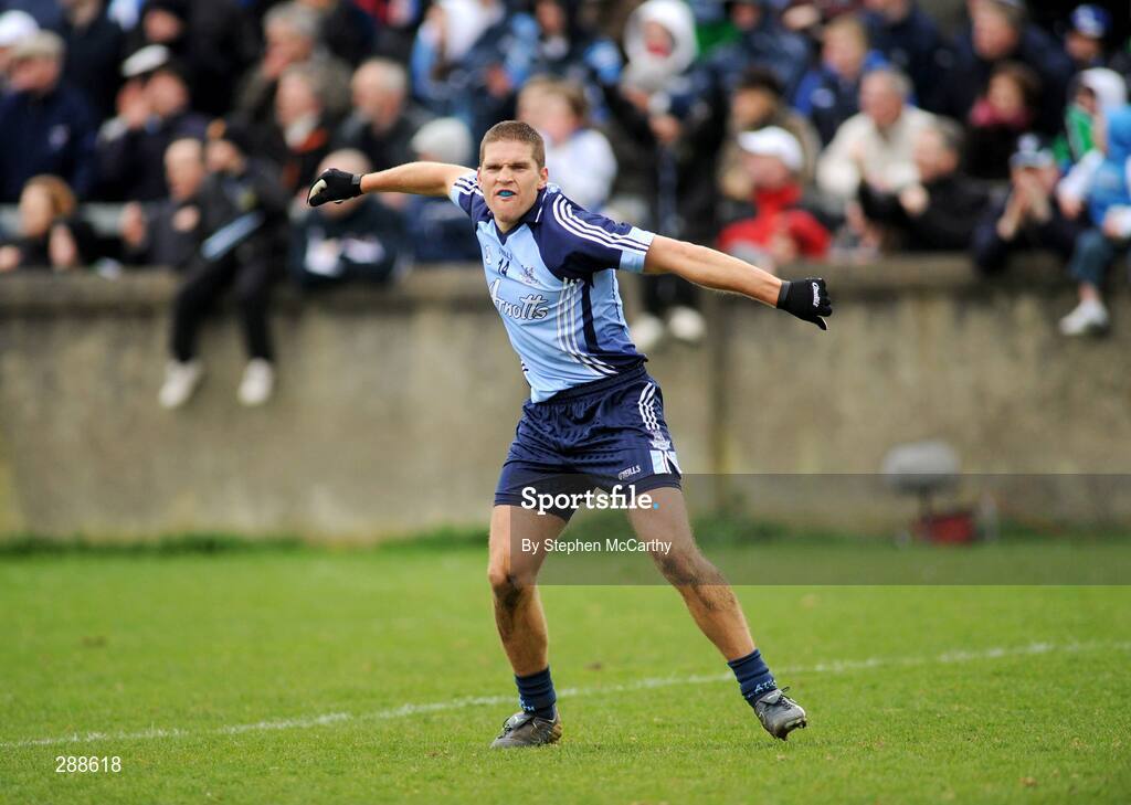 23 March 2008; Dublin's Conal Keaney celebrates after scoring a free late in the game. Allianz National Football League, Division 2, Round 4, Dublin v Monaghan, Parnell Park, Dublin. Picture credit; Stephen McCarthy / SPORTSFILE