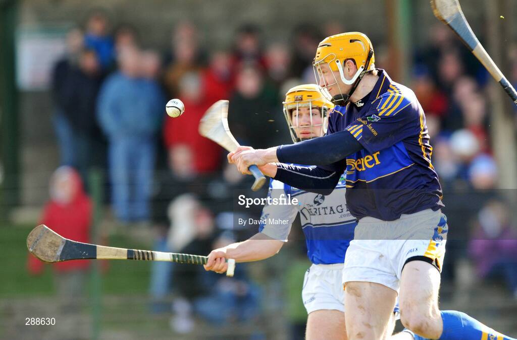 23 March 2008; Tipperary's Lar Corbett beats Laois's Conor Dunne to score his side's second goal. Allianz National Hurling League, Division 1A, Round 5, Tipperary v Laois, Leahy Park, Cashel, Co. Tipperary. Picture credit; David Maher / SPORTSFILE